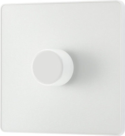 BG PCDCL81W Pearlescent White Evolve 1 Gang 200W Intelligent Trailing Edge Dimmer Switch - White Insert