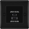 BG Nexus Matt Black 45W USB Wall Socket Euro Module USB-A & C - Black Insert by British General (BG-NFBEMS2+EMUSBAC45B)
