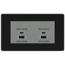 BG Screwless Matt Black 4G Faceplate with 45W USB A+C Charger Modules – Grey Insert by British General (BG-FFBEMR4+EMUSBAC45G)