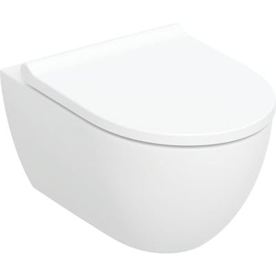 Geberit Acanto Wall Hung Pan With Seat - Turboflush - 530mm - 502.718.00.1 by Geberit (Geberit-502.718.00.1)