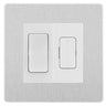 BG Evolve Brushed Steel 2 Way Light Switch & 13A Fused Spur Plate | White Insert
