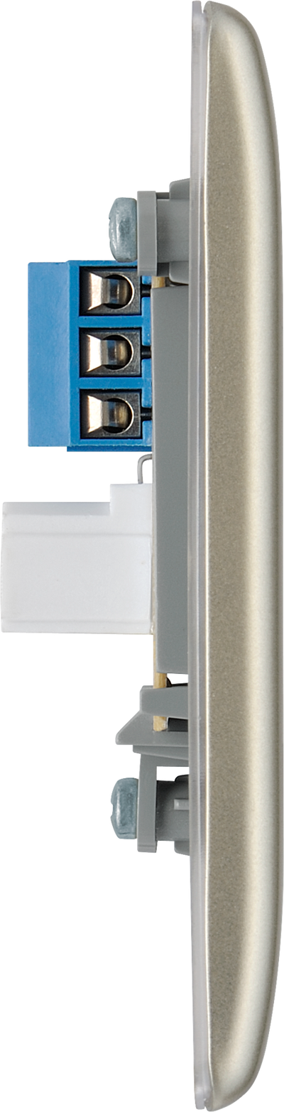 BG NPRBTS1 Nexus Metal Pearl Nickel 1 Gang Slave Telephone Socket