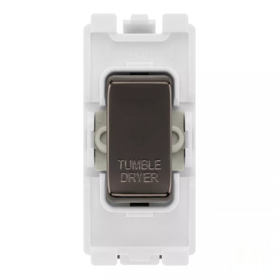 BG RRTDBN Black Nickel 20 Amp Double Pole Appliance Grid Switch Labelled Tumble Dryer
