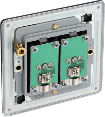 BG Nexus FFB63 Matt Black Double Isolated, Co-Axial Socket by British General (BG-FFB63-1)