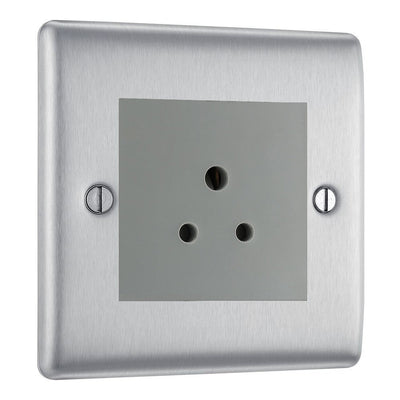 BG Nexus Metal Brushed Steel 2A Unswitched Socket NBS28MG by British General (BG-NBS28MG)