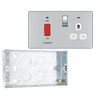 BG Screwless Polished Chrome 45A DP Cooker Neon Socket Switch FPC70W with 25mm Steel Back Box by British General (BG-FPC70W+HGS04)