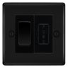 BG Nexus Metal Matt Black 20A Double Pole Switch & 13A Fused Spur Plate | Black Insert by British General