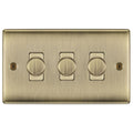 BG Nexus Metal Antique Brass Triple Dimmer Switch 2 Way LED NAB83