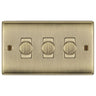 BG Nexus Metal Antique Brass Triple Dimmer Switch 2 Way LED NAB83 by British General (BG-NAB83)