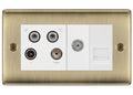 BG Nexus Metal Antique Brass Quadplex Combination TV Socket NAB69W