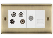 BG Nexus Metal Antique Brass Quadplex Combination TV Socket NAB69W by British General (BG-NAB69W)