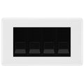 BG White Moulded 4 Gang IDC Secondary Telephone Socket - Black Insert