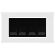 BG White Moulded 4 Gang IDC Secondary Telephone Socket - Black Insert by British General (BG-NWMBTS4B)