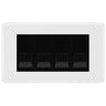 BG White Moulded 4 Gang IDC Secondary Telephone Socket - Black Insert by British General (BG-NWMBTS4B)