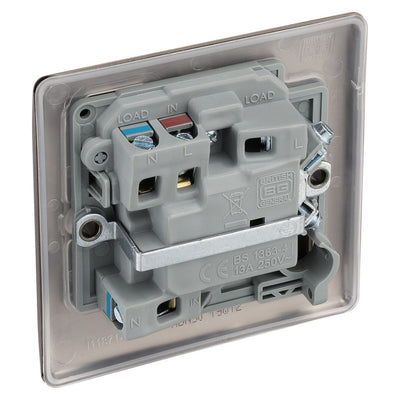 BG Nexus Metal Black Nickel 13A Switched Fused Connection Unit NBN50 with 35mm Steel Back Box