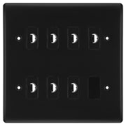 BG Nexus Metal Matt Black 7 Gang Flex Outlet Socket by British General (BG-NEXUS-MB-7G-FLEX-OUTLET-SOCKET)