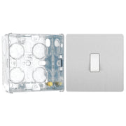 BG Evolve Brushed Steel 1 Gang 20A 16AX Intermediate Light Switch PCDBS13W with 35mm Steel Back Box