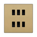 BG Evolve Satin Brass 5 Gang Intermediate Custom Grid Light Switch with Back Box Included