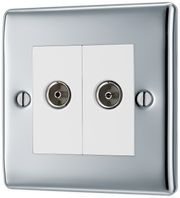 BG NPC63 Nexus Isolated Co-axial, 2 Gang Satellite Socket Polished Chrome by British General (BG-NPC63-Shopify-SA_1)