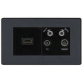 BG Evolve Matt Grey 4G Faceplate with HDMI + TV/FM/SAT Module - Black Insert