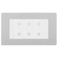 BG Evolve Brushed Steel Screwless Triple Master Touch Dimmer Switch PCDBSTDM3W