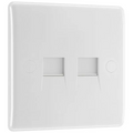 BG 8BTSI/2 Moulded Round Edge | White | 2 Gang Slave Telephone Socket (IDC)