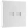 BG 8BTSI/2 Moulded Round Edge | White | 2 Gang Slave Telephone Socket (IDC) by British General (BG-8BTSI/2)