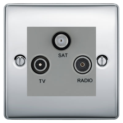 BG Nexus Metal Polished Chrome TV/FM/SAT Socket NPC67G