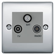 BG Nexus Metal Polished Chrome TV/FM/SAT Socket NPC67G by British General (BG-NPC67G)