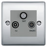 BG Nexus Metal Polished Chrome TV/FM/SAT Socket NPC67G by British General (BG-NPC67G)