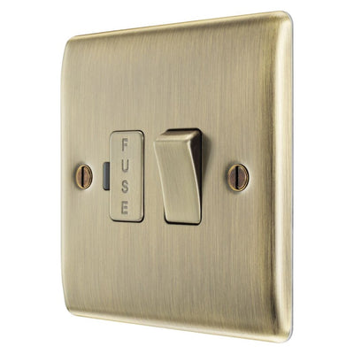 BG Nexus Antique Brass 13A Switched Fused Connection Unit NAB50 with 35mm Steel Back Box