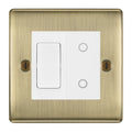 BG Antique Brass 2 Gang Custom Switch 1x 2 Way Switch 1x Secondary Touch Dimmer White Inserts