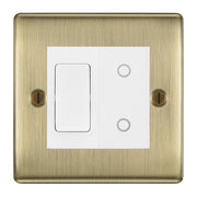 BG Antique Brass 2 Gang Custom Switch 1x 2 Way Switch 1x Secondary Touch Dimmer White Inserts by British General (BG-NEXUS-AB-2G-1x-2WAY-SWITCH-1x-STD-WI)