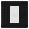 BG Nexus Matt Black Single IDC Secondary Telephone Socket - White Insert