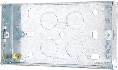 BG HGS04 2 Gang 25mm Steel Knockout Box by British General (BG-HGS04)