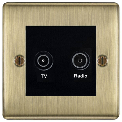 BG Nexus Metal Antique Brass TV & FM Socket NAB66B by British General (BG-NAB66B)