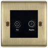 BG Nexus Metal Antique Brass TV & FM Socket NAB66B by British General (BG-NAB66B)