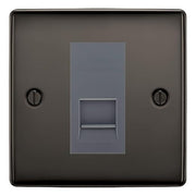 BG Nexus Black Nickel Single IDC Secondary Telephone Socket - Grey Insert by British General (BG-NBNBTS1G)