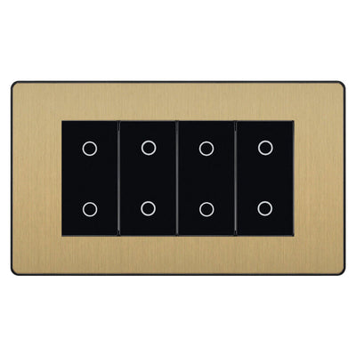 BG Evolve Satin Brass Screwless Quad Master Touch Dimmer Switch PCDSBTDM4B by British General (BG-PCDSBTDM4B)