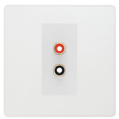 BG Evolve Pearlescent White Euro Module RCA X 2 Outlet PCDCLRCA2W
