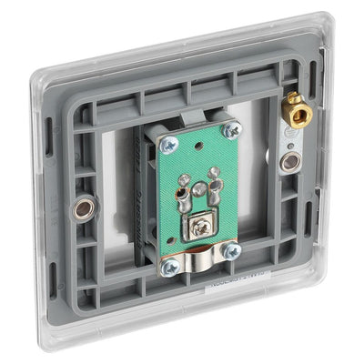 BG Nexus Brushed Steel Single Satellite Socket NBS64 with 35mm Steel Back Box