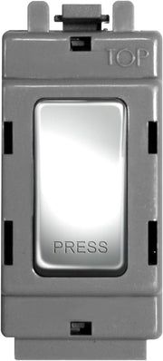 BG Electrical GPC14 Nexus Grid Polished Chrome 2 Way & Off 20A 1 Module Single Pole Retractive Modular Switch by British General (BG-GPC14-2)