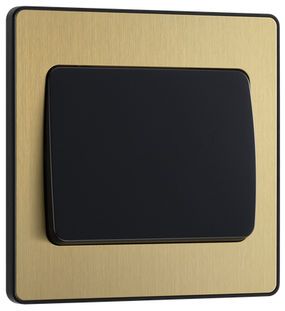BG Evolve PCDSB12WB Satin Brass 1 Gang 20A 16AX 2 Way Wide Switch-Black Insert