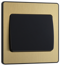 BG Evolve PCDSB12WB Satin Brass 1 Gang 20A 16AX 2 Way Wide Switch-Black Insert