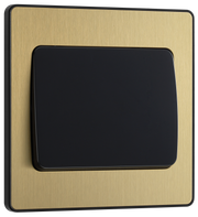 BG Evolve PCDSB12WB Satin Brass 1 Gang 20A 16AX 2 Way Wide Switch-Black Insert by British General (BG-PCDSB12WB-Shopify-SA_1)