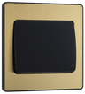 BG Evolve PCDSB12WB Satin Brass 1 Gang 20A 16AX 2 Way Wide Switch-Black Insert by British General (BG-PCDSB12WB-Shopify-SA_1)
