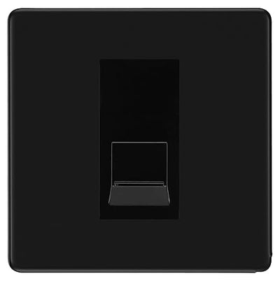 BG Screwless Matt Black Single RJ11 Telephone Socket FFBRJ111 - Black Insert by British General (BG-FFBRJ111B)