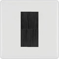 BG Nexus White Single 1 Gang Brush Cable Entry Wall Plate | Black Insert