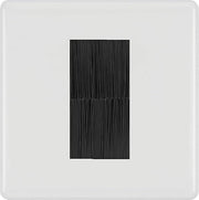 BG Nexus White Single 1 Gang Brush Cable Entry Wall Plate | Black Insert by British General (BG-8EMS1+EMFO)