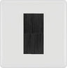 BG Nexus White Single 1 Gang Brush Cable Entry Wall Plate | Black Insert by British General (BG-8EMS1+EMFO)